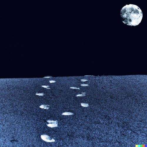 Fußspuren auf dem Mond