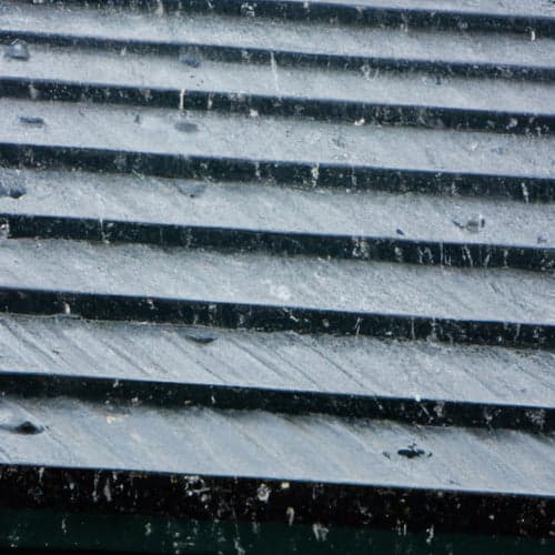 Heavy Rain on Sheet Metal Roof